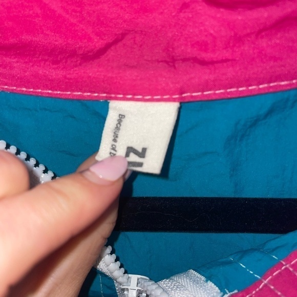 Blue pink and white vintage track windbreaker - Picture 3 of 6